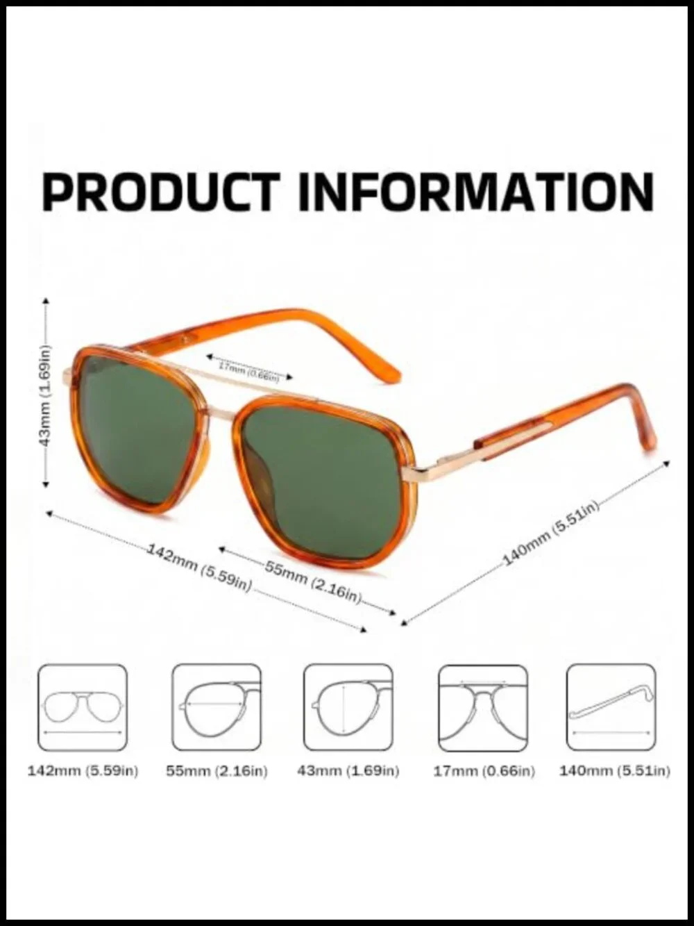 Polarized Aviator Sunglasses UV400 TR90 Frame Double Bridge Pilot Shades for